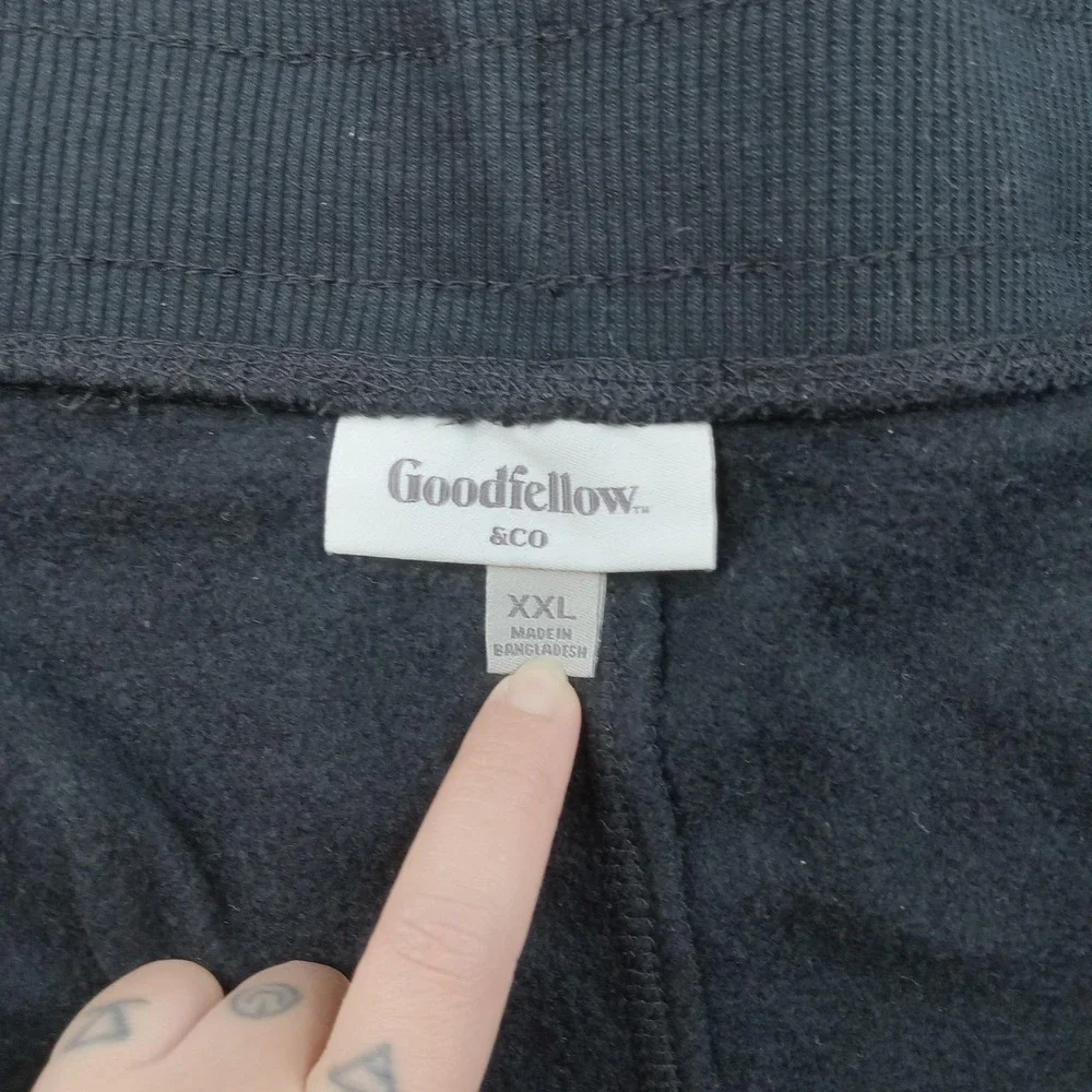 Goodfellow & Co Sweatpants Mens 2XL Black Fleece Lounge Elastic Waist Pockets